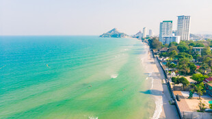 海滨城市美丽海岸线风光