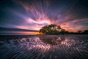 梦幻海边日落美景