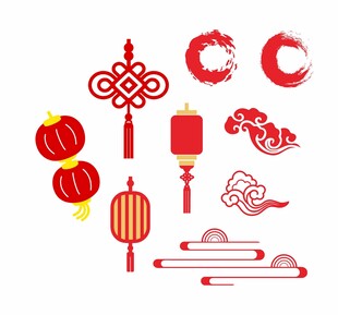 中式传统节日装饰元素