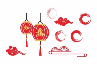 中式新春装饰元素集合