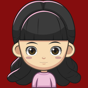 可爱卡通长发女孩形象