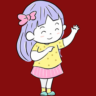 可爱紫发女孩欢快舞动