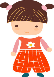 可爱双马尾红衣小女孩