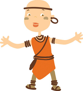 古代小武士张开双臂