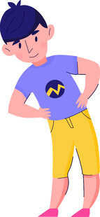穿蓝T恤的活力小男孩