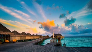 海滨绝美日落风光