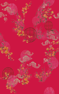 红色中式传统花纹图案