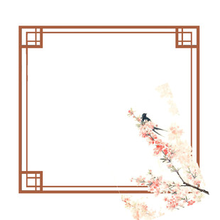 中式花鸟边框背景图