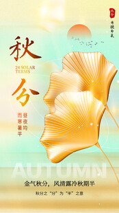 秋分时节银杏叶美景