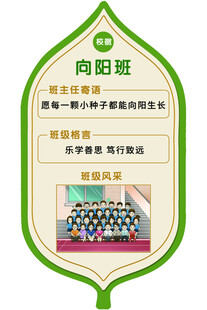 向阳班班级文化展示牌