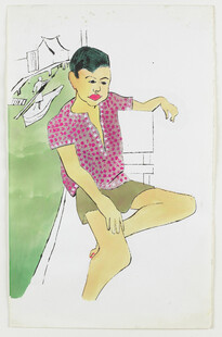 坐着的时尚男士形象