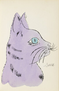 紫色猫咪侧颜插画