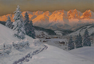 冬日雪山壮丽美景