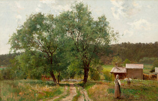 乡村田园风景油画