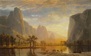 壮丽山谷夕阳美景