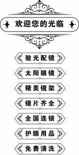 眼镜店门贴