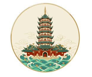 镇江金山寺建筑图案