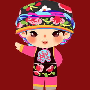 可爱壮族小女孩服饰形象
