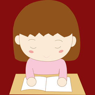 小女孩专注读书瞬间