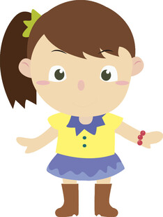 可爱扎马尾小女孩