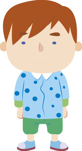 穿波点衣的可爱小男孩