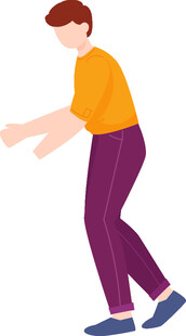 男子伸手姿态动作插画