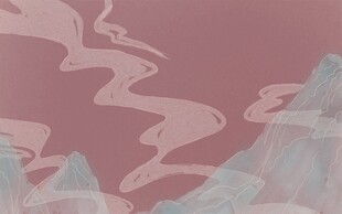 水墨风山峦云雾背景图