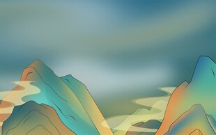 梦幻多彩山峦景观背景