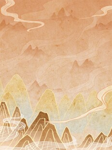 古风山水意境插画背景