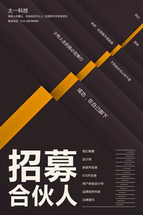招募合伙人商务宣传海报