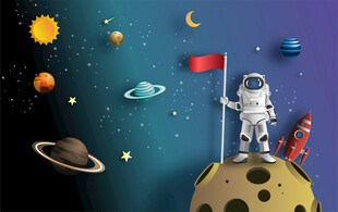 宇航员在星球上的太空景象