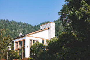 山林间的精致白色住宅