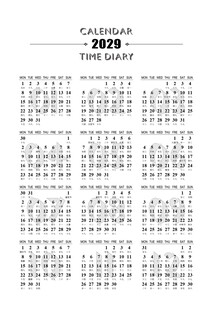 2029笔记本日历