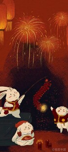 喜庆新年场景中的欢乐元素