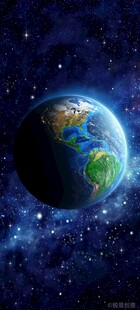 浩瀚宇宙中的蓝色地球