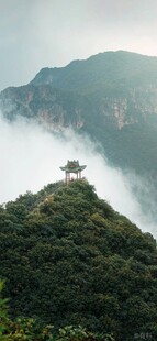 云雾缭绕的山峦之巅