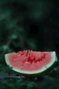 新鲜西瓜切片特写
