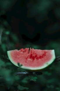 水中的新鲜西瓜切片