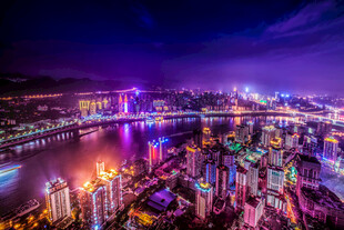 璀璨都市夜景俯瞰图