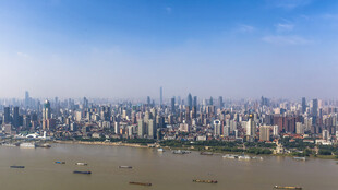上海城市天际线俯瞰景观