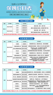 保姆价目表