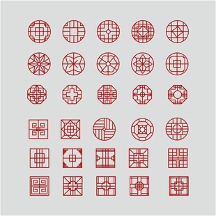 中式矢量纹样素材