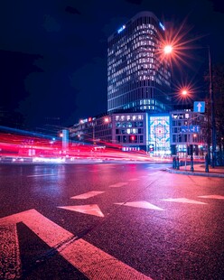 城市夜景车流光影之美
