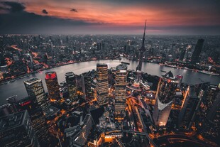 上海城市夜景璀璨风光