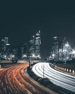 城市夜景车流光影之美