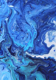 蓝色流体艺术抽象纹理画面