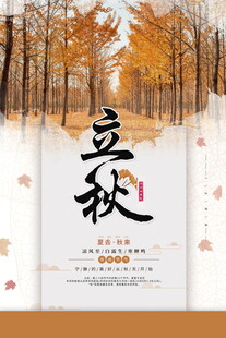 立秋时节金黄树林美景