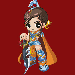 卡通古装女战士形象