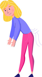 伸展的金发女子