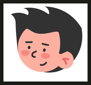 卡通风格微笑男性头像